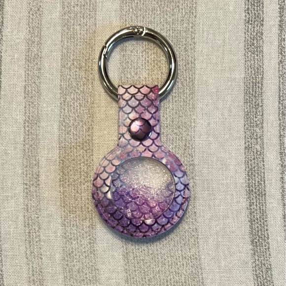 Accessories - Apple AirTag Case Keychain Purple Pink Sparkly Mermaid Print
